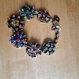 Sweet Romance Rainbow Crystal Calypso Statement Bracelet